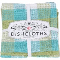 Now Designs Classic Checkered Cotton Kitchen Dishcloth Towels, Leaf (Set of 3) Perspective: Main
