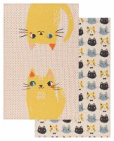 Danica Studio Coordinated Prints Meow Meow Cotton Linen Dish Towels Perspective: Main