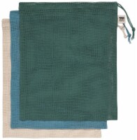 Now Designs Reusable 100% Cotton Mesh Produce Bags 13 x 12 inch Pine Set of 3