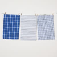 Now Designs Tic Tac Toe 100% Cotton Royal Blue Kitchen Dish Towels