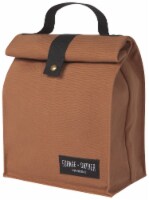 Heirloom 100% Cotton Lunch Bag for Work and School with Magnetic Closure Brown