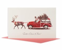 American Greetings Deluxe Deer Pulling Stationwagon Christmas Boxed Cards Perspective: Main