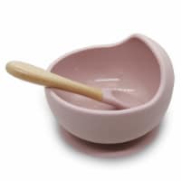Siliscoop Bowl & Spoon Rose
