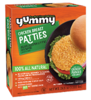 Yummy® All Natural Frozen Chicken Breast Patties Perspective: Main