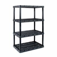 Gracious Living 4 Shelf Knect-A-Shelf Ventilated Light Duty Storage Unit, Black