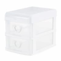 Gracious Living Mini 2 Drawer Desk Organizer with Organizational Flip Top, White