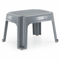 Gracious Living 9.5-Inch Sturdy Non Slip Plastic Single Level Step Stool, Grey