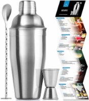 Zulay Kitchen Cocktail Shaker Set 24oz - Silver