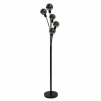 Dainolite Metal Transitional 5 Light Black Floor Lamp
