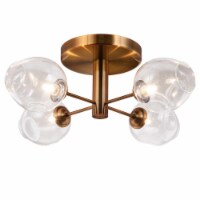 Dainolite ABI-204SF-VB-CLR 4 Light Halogen Semi Flush, Vintage Bronze with Clear Glass