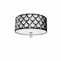 Dainolite HAN-184FH-PC-BW 4 Light Flush Mount, Polished Chrome Finish - Black & White Shade