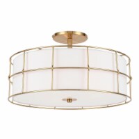 Dainolite ALC-163SF-AGB 16 in. Alcala 3 Light Incandescent Semi-Flush Mount Fixture, Aged Bra