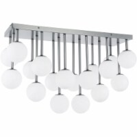 Dainolite MGL-2718FH-PC 18 Light Halogen Flush Mount - Polished Chrome with White Opal Glass