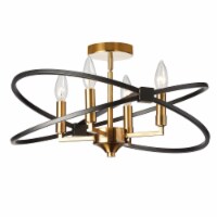 Dainolite PAL-184SF-VB-MB 4 Light Incandescent Semi Flush, Vintage Bronze & Matte Black