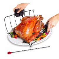 Cuisipro 3-Piece Roasting Rack, Baster and Basting Brush Set, Black