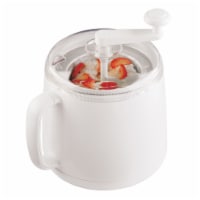 Donvier 837450 Manual Hand Crank Ice Cream Maker, 1 Quart, White