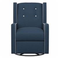 Baby Relax Mikayla Swivel Glider Rocker Recliner Chair, Dark Blue Velvet