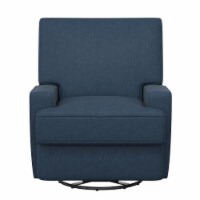 Baby Relax Rylan Swivel Glider Rocker Recliner Chair, Dark Blue Velvet