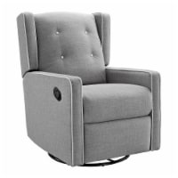 Baby Relax Mikayla Swivel Glider Rocker Recliner Chair, Gray Linen