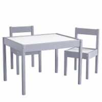 Baby Relax Hunter 3-Piece Kiddy Table & Chair Kids Set, Gray / White