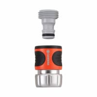 Gardena 39044 0.62 & 0.5 in. Premium Metal Garden Hose Connector Set  Nylon-ABS