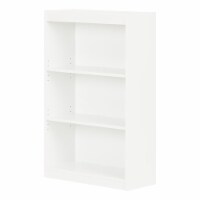 South Shore 3 Shelf Modern Wall Bookcase in Pure White