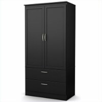 South Shore Acapella Wardrobe Armoire in Pure Black