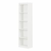 South Shore Axess 5-Shelf Narrow Bookcase in Pure White