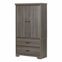 South Shore Versa 2 Drawer Armoire in Gray Maple