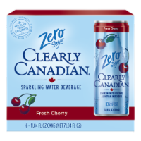 Clearly Canadian® Zero Sugar Fresh Cherry Flavored Sparkling Water Cans Perspective: Main