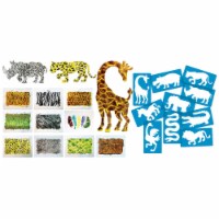Roylco R-58629 Animal Kingdom Stencils & Rubbing Stencils, Blue & Clear