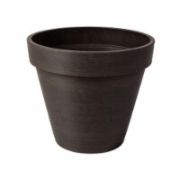 Algreen 18135 12 x 14 x 14 in. Valencia Round Banded Planter Pot, Textured Brown