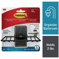 Command Adhesive Soap Dish, Matte Black, 2 Medium Water-Resistant Strips Perspective: Main