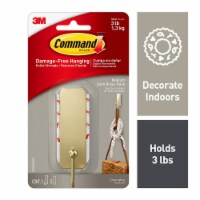 3M 118827 Medium Satin Brass Hook Perspective: Main