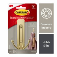 Command™ Large Satin Brass Double Hook Perspective: Main