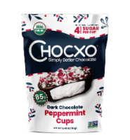 Chocxo® Organic Dark Chocolate Peppermint Cups Perspective: Main