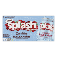 Splash Refresher™ Black Cherry Sparkling Water Cans Perspective: Main