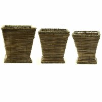 Sea Grass Vase, Light Brown, Set Of 3- Saltoro Sherpi