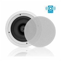 Pyle PDIC81RD 250W 8 Round Flush Mount In-Wall/Ceiling Home Speakers, 2 Pack