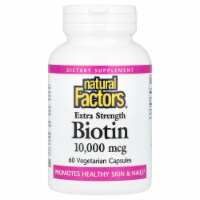 Natural Factors Biotin Extra Strength 10 000 mcg - 60 Vegetarian Capsules Perspective: Main