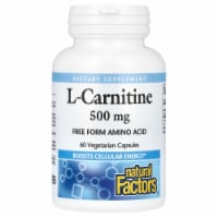 Natural Factors L-Carnitine 500 mg, Energy Support, 60 Vegetarian Capsules
