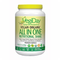 Natural Factors VegiDay Vegan Organic Protein All-in-One Shake & Go, Unflavored, 12.7 Ounces