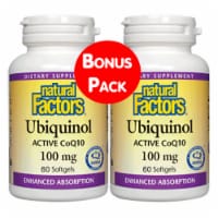 Natural Factors Ubiquinol Active CoQ10 100mg, 120 Soft Gels Total