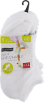 No Nonsense Women's Soft and Breathable Cushioned No-Show Socks - 3 pk - White