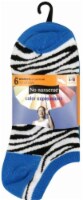 No Nonsense Color Expressions Women's No-Show Zebra Print Socks - 6 pk - Blue/White
