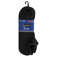 No Nonsense Men's Black No Show Active Socks - 3 pk