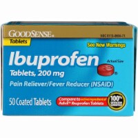 GoodSense Ibuprofen Pain Reliever Coated Tablets, 200 mg, 50 Ct