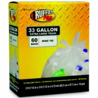 Berry Plastics 1124904 33 gal Ruffies Trash Bag, 60 Count