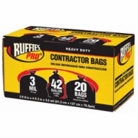 Berry Plastics 1190270 20 Pack- 42 Gallon- Black Contractor Bag