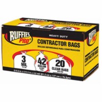 Berry Plastics 1190273 20 Pack- 42 Gallon- Clear Contractor Bag